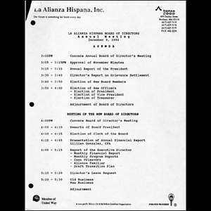 Meeting materials for December 9, 1994