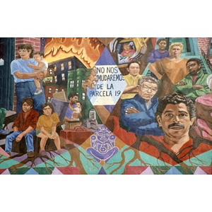 Detail of "Viva Villa Victoria" mural.
