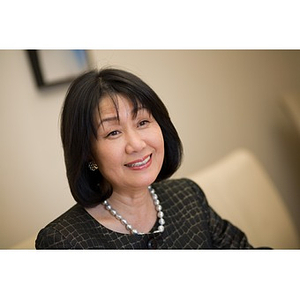 Alumna Nobuko Saito Cleary during a meeting