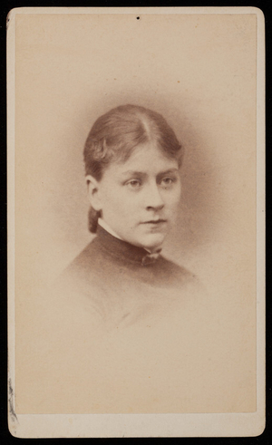 Studio portrait of Annie He. Keollock, Boston, Mass., 1881