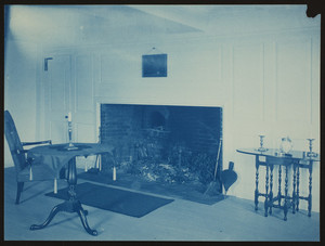 Emery Moses House, West Newbury, Mass., parlor with fireplace