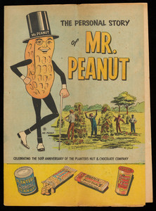 Personal story of Mr. Peanut, celebrating the 50th anniversary of the Planters Nut & Chocolate Company, Planters Nut & Chocolate Company, Suffolk, Virginia, 1956
