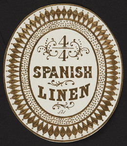 Label for Spanish Linen, location unknown, undated
