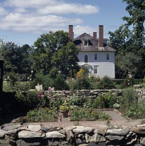 Cottage garden and house, Hamilton House, South Berwick, Maine