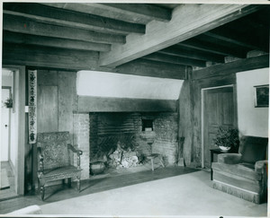 Interior view of living room, Cooper-Frost-Austin House, Cambridge, Mass., 1955