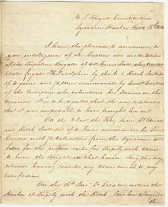 Report of the capture of the Philadelphia (manuscript copy), 16 February 1804