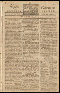 The Boston-Gazette, and Country Journal, 7 September 1772