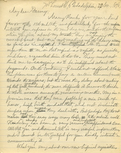 Letter from Benjamin Smith Lyman to Fanny Brewer
