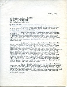 Letter from William L. Machmer to Hamilton Laudani