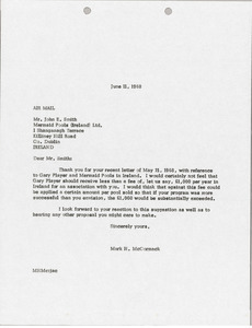 Letter from Mark H. McCormack to John E. Smith