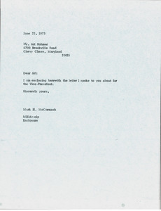 Letter from Mark H. McCormack to Art Sohmer