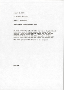 Memorandum from Mark H. McCormack to H. Richard Isaacson