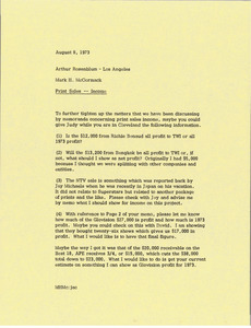 Letter from Mark H. McCormack to Arthur Rosenblum