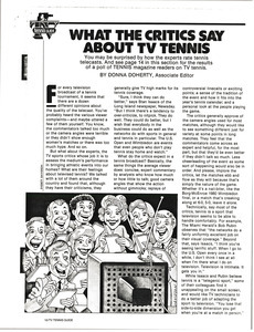 Tennis coverage on television article
