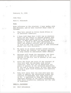 Memorandum from Mark H. McCormack to John Oney