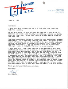 Letter from Fred Slagle to Mark H. McCormack