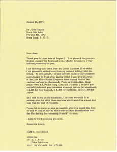 Letter from Mark H. McCormack to Gene Talley