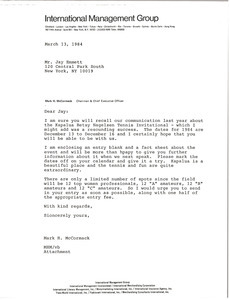Letter from Mark H. McCormack to Jay Emmett