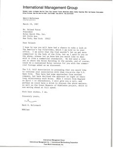 Letter from Mark H. McCormack to Roland Puton