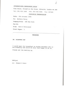 Fax from Mark H. McCoramck to Barbara Perry