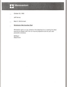 Memorandum from Mark H. McCormack to Jeff Harvey