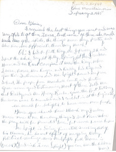 Letter from Charleane Hill to Gloria Xifaras Clark