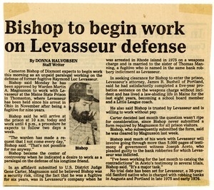 Bishop to begin work on Levasseur defense