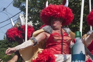 Float with The Hat Sisters, Tim O'Connor : Provincetown Carnival parade