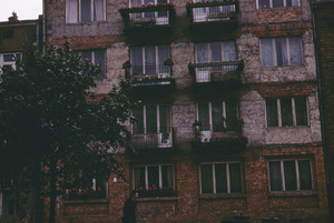 Brick apartment building