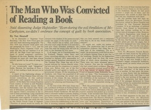 The man who was convicted of reading a book