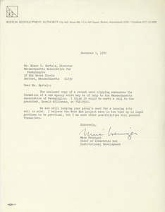 Letter from Mace Wenniger to Elmer C. Bartels