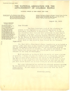 National Association for the Advancement of Colored People circular letter