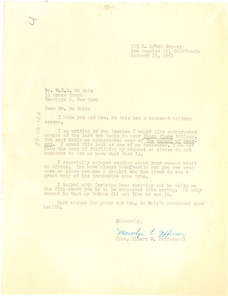 Letter from Marcelyn C. Jefferson to W. E. B. Du Bois