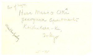 Address of Herr Masao Oka
