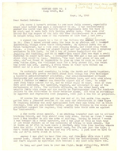 Letter from unidentified correspondence to Rachel Davis DuBois