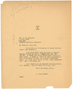 Letter from W. E. B. Du Bois to James H. Dillard