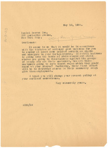 Letter from W. E. B. Du Bois to Daniel Reeves Inc.