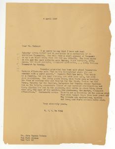 Letter from W. E. B. Du Bois to John Haynes Holmes