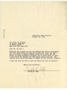 Letter from Joseph Dodd to W. E. B. Du Bois
