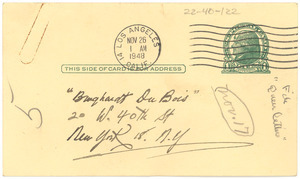 Letter from unidentified correspondent to W. E. B. Du Bois