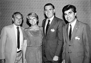 Former Speaker of the House Thomas McGee, Vice-Presidential Candidate Geraldine Ferraro, Mayor Raymond L. Flynn, Governor Michael Dukakis