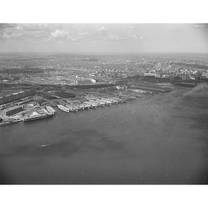 South Boston, Navy Annex, aircraft carriers, Fish and Commonwealth Pier, view inland, Boston, MA