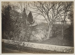 Street View of Granite Wall and Rock Formation on Vinton Street: Melrose, Mass.