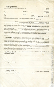 Blank form for the indenture of a minor