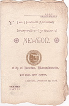 Ye Two Hundredth Anniversary of ye incorporation of ye towne of Newton