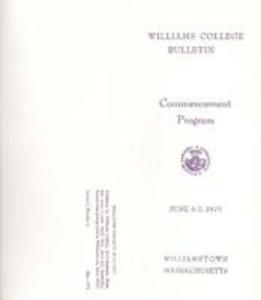 Williams College Bulletin Commencement Program, 1970 (Full Document)