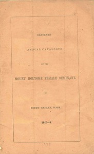 Catalog of Mount Holyoke Female Seminary, 1847-48