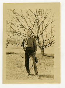 Ray Stannard Baker in front of a tree