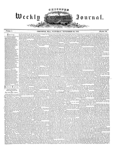 Chicopee Weekly Journal, November 26, 1853