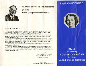 Louise Day Hicks 1970 campaign flyer